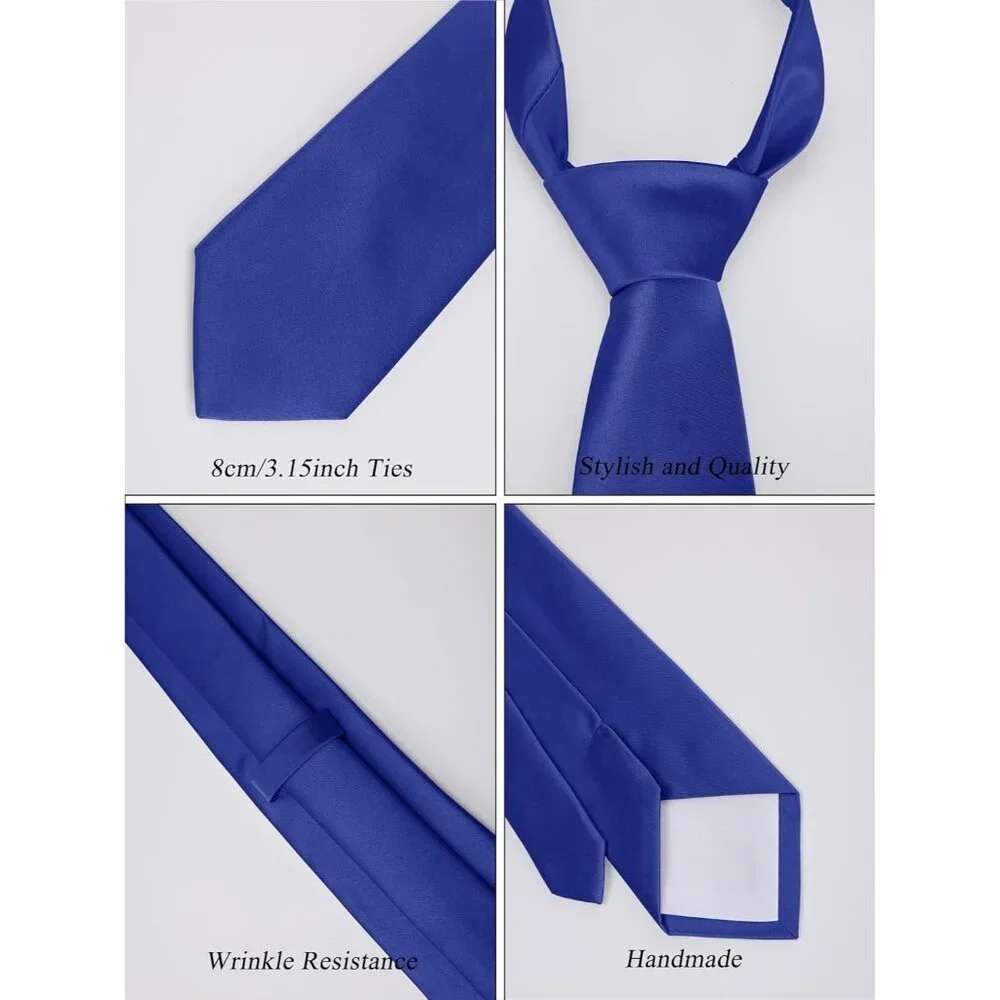 Men's Royal Blue Solid Color 8 Cm (3.15in) Polyester Formal Neck Ties